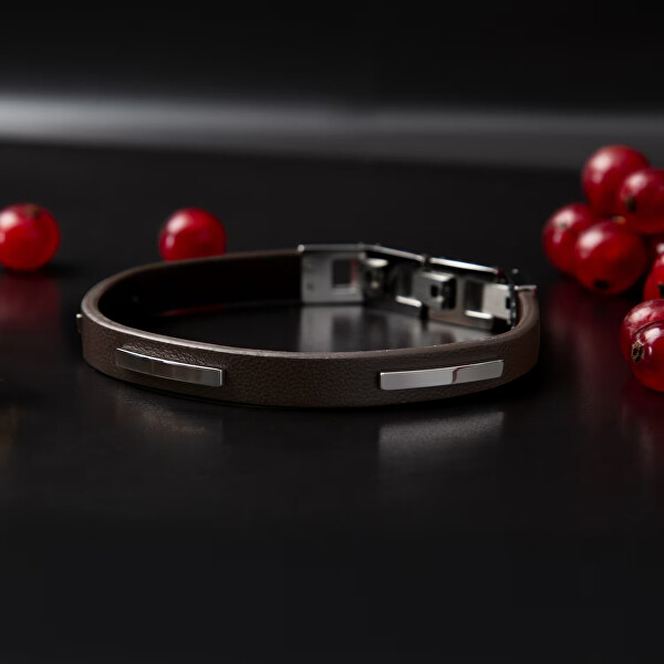 Pánský náramek z hnědé kůže T-Leather TJAXZ11