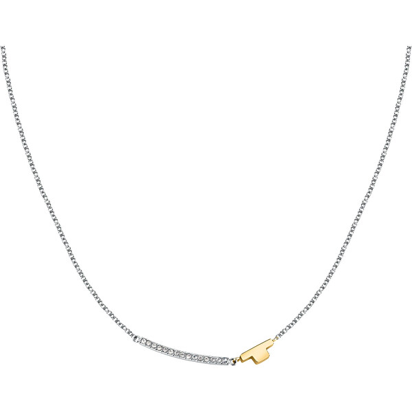 Pôvabný oceľový náhrdelník so zirkónmi T-Logo TJAXC05