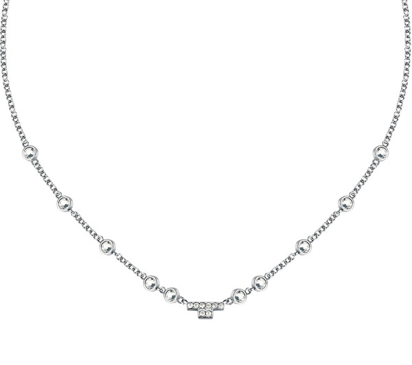 Collana elegante in acciaio con cristalli T-Logo TJAXC04