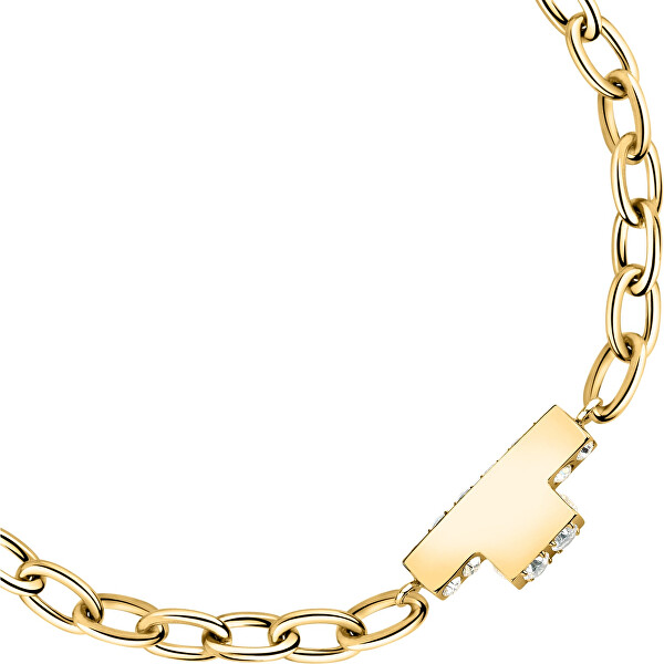 Brățară elegantă placată cu aur cu zirconiu T-Logo TJAXC29