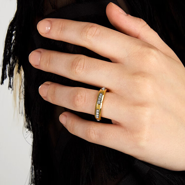 Třpytivý bicolor prsten z oceli Concept TJAYY110