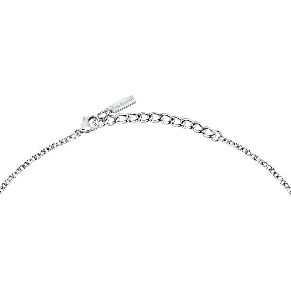Funkelnde Halskette aus Stahl mit Zirkonen T-Logo TJAXC11