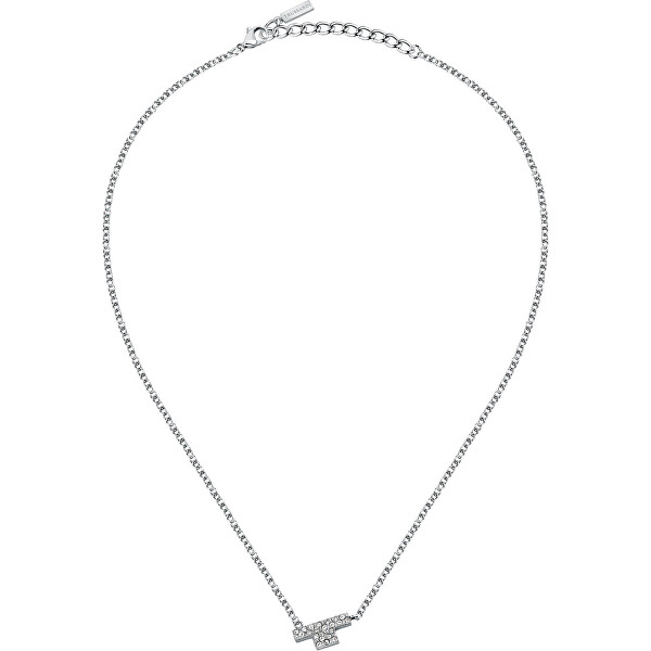 Funkelnde Halskette aus Stahl mit Zirkonen T-Logo TJAXC11