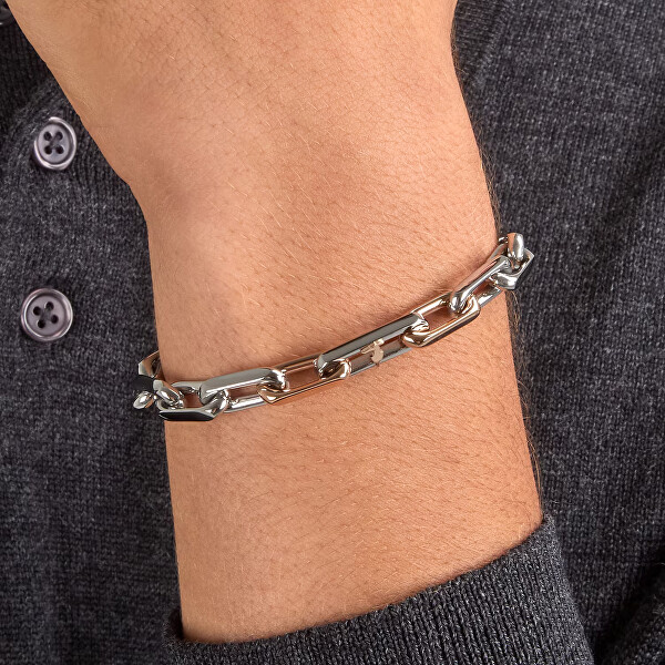 Výrazný pánský bicolor náramek z oceli T-Steel TJAXV64