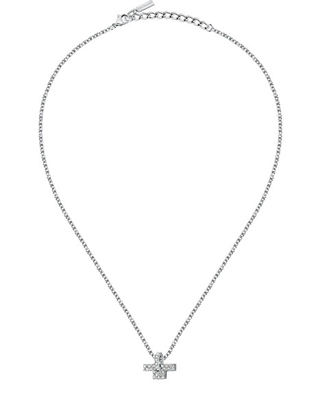 Oceľový náhrdelník so zirkónmi T-Logo TJAXC13 (retiazka, prívesok)