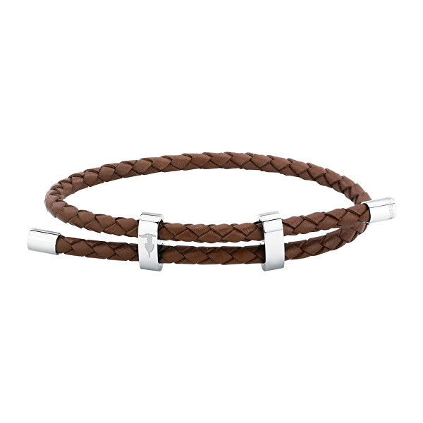 Fashion pánský náramek z hnědé kůže T-Leather TJAXZ19
