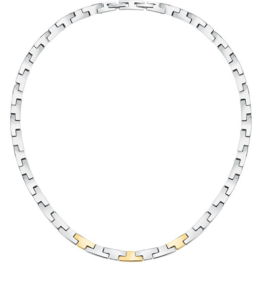 Luxuriöse zweifarbige Halskette aus Stahl T-Logo TJAXC02