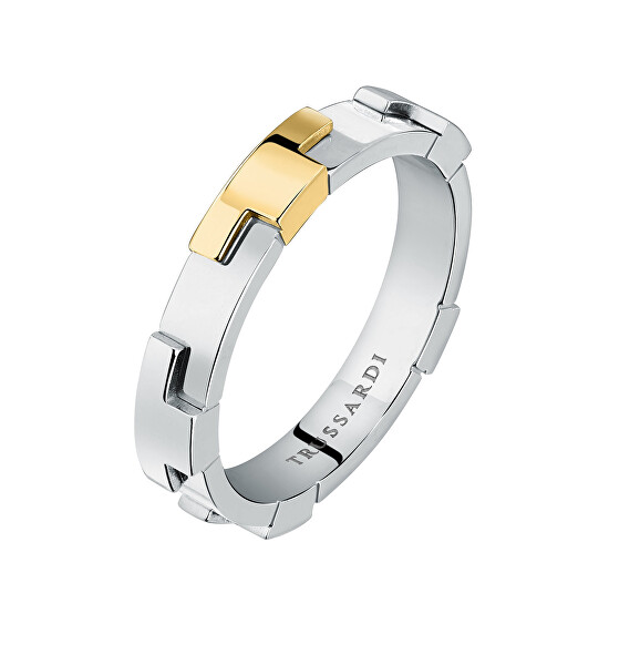 Moderní ocelový bicolor prsten T-Logo TJAXC72