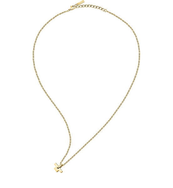 Colier minimalist placat cu aur TJAXC12 (lanț, pandantiv)
