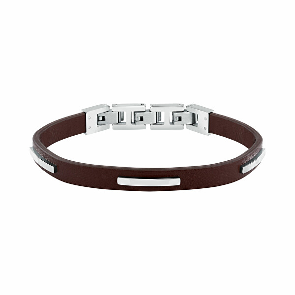 Pánský náramek z hnědé kůže T-Leather TJAXZ11