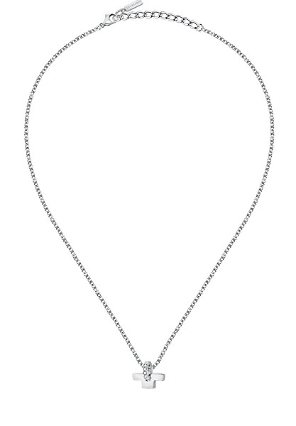 Collana di design in acciaio con cristalli T-Logo TJAXC14 (catenina, ciondolo)