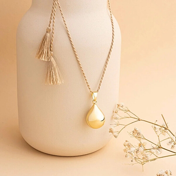 Dlouhá béžová hedvábná šňůrka