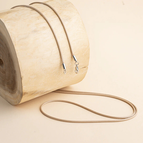 Dlouhá béžová zaplétaná šňůrka 114 cm