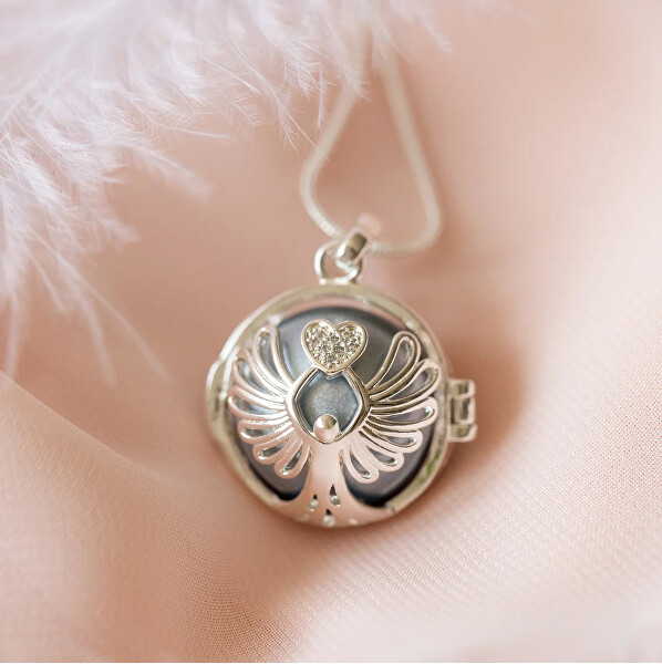 Těhotenská rolnička Poselství modrá metalická K10PMM18