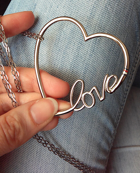 Dlouhý ocelový náhrdelník se srdcem 2700908