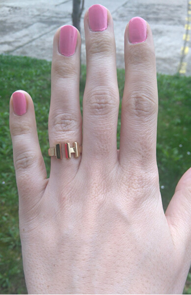 Luxusní zlatý prsten z oceli TH2700863