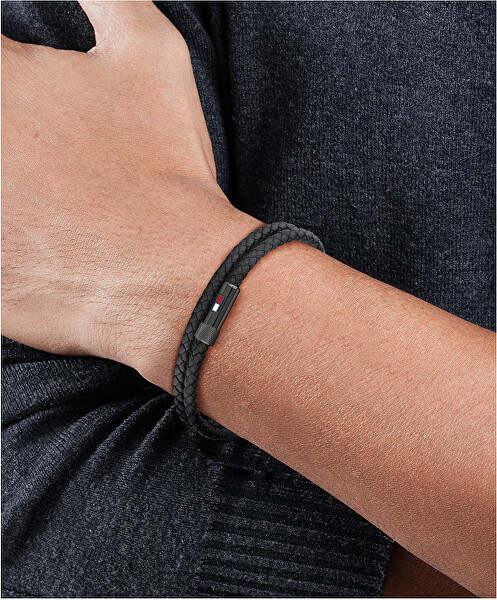 Elegantní náramek z černé kůže 2790262S