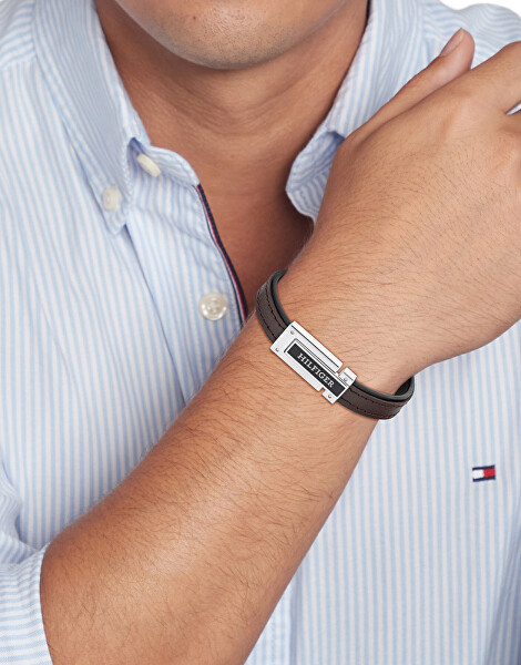 Hnědý kožený náramek pro muže 2790559