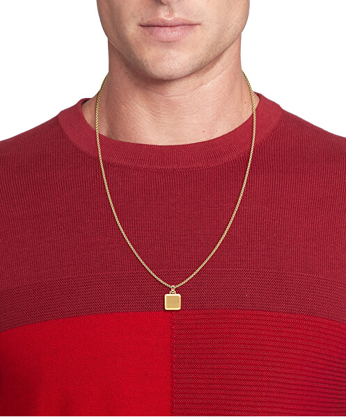 Minimalistický pozlátený náhrdelník pre mužov 2790544