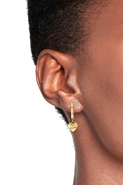 Moderne vergoldete Ohrringe Kreise mit Anhängen Hanging Heart 2780665