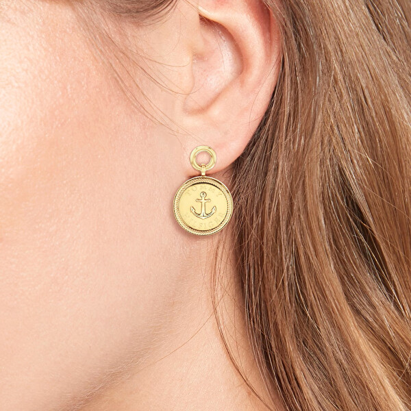 Moderní pozlacené náušnice Nautical Charms 2781032