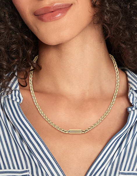 Módní pozlacený náhrdelník se zirkony 2780873