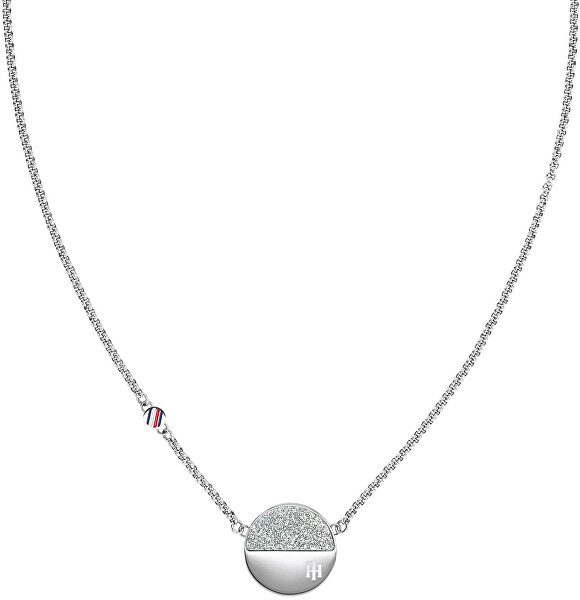 Nadčasový oceľový náhrdelník s kryštálmi TH2780458