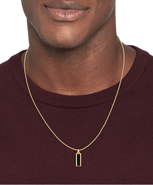 Original vergoldete Halskette mit Onyx 2790541