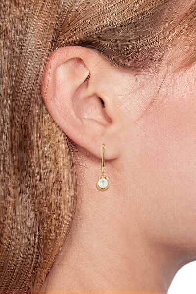 Schicke vergoldete Ohrringe mit Perlen 2780768