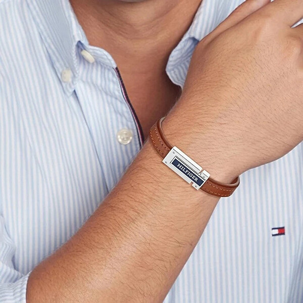 Světle hnědý kožený náramek pro muže 2790560