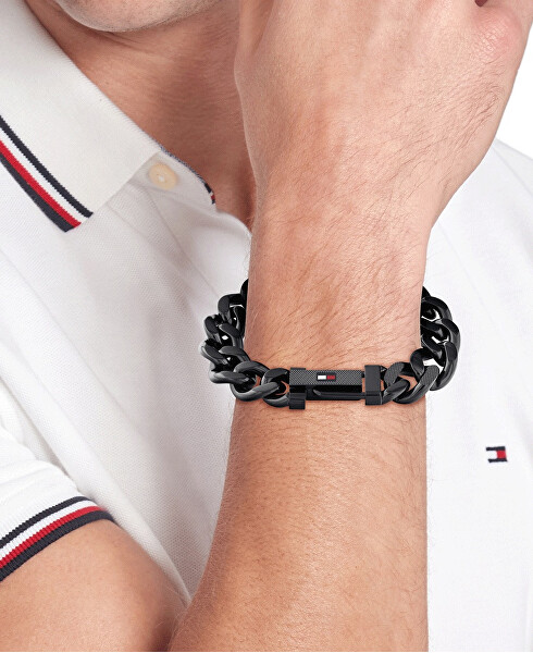 Výrazný černý náramek z oceli Wild 2790639