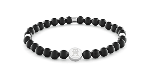 Brățară cu mărgele negre de onix Beads 2790609