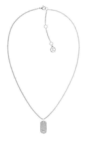 Collana in acciaio da donna Piastrina con cristali Dog Tag 2790483