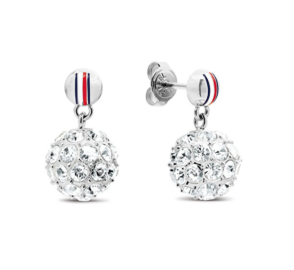 Elegantní ocelové náušnice s krystaly 2781078
