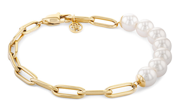 Elegante bracciale placcato in oro con perle Orb Pearl 2780770