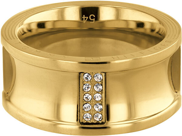 Inel de lux placat cu aur și cu cristale TH2780036