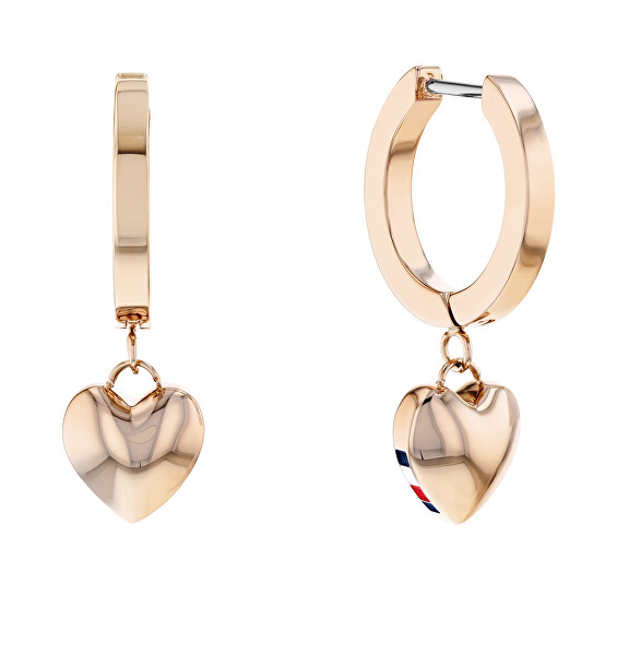 Modern bronz karika fülbevaló medálokkal Hanging Heart 2780666