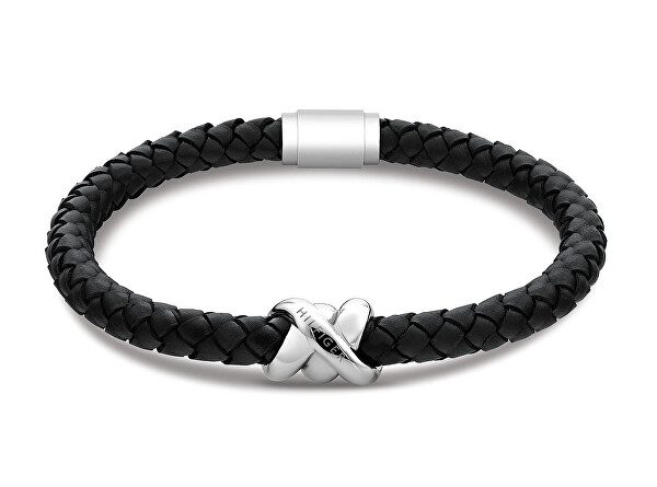 Moderný náramok z čiernej kože Nautical Knot For Him 2790734
