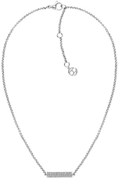 Moderní ocelový náhrdelník s krystaly TH2780192
