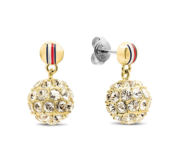 Elegantní pozlacené náušnice s krystaly 2781079