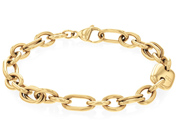Brățară de modă din oțel placat cu aur Contrast Link Chain 2780788