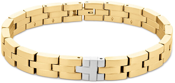 Nadčasový pozlacený náramek z oceli 2790298