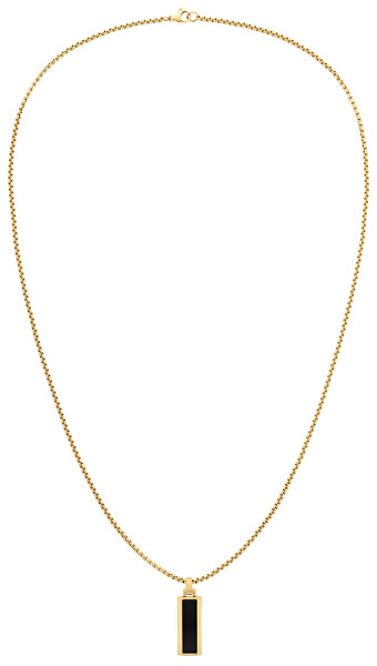 Originálny pozlátený náhrdelník s onyxom 2790541