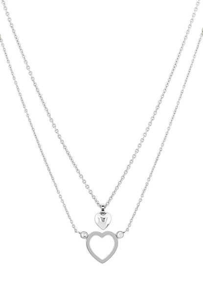 Originale set gioielli in acciaio con cuori Minimal Hearts 2770148