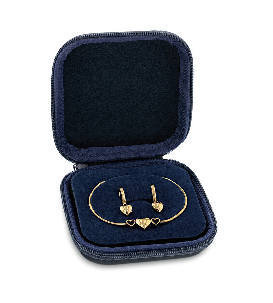 Originální set pozlacených šperků se srdíčky Minimal Hearts 2770176