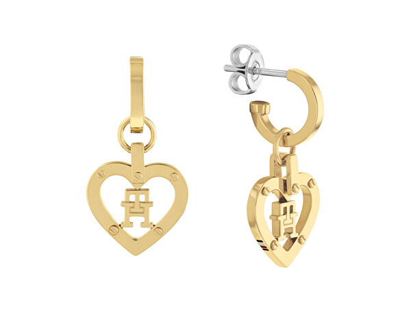 Orecchini eleganti a cerchio con cuori Monogram Heart 2780924