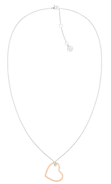 Slušivý bicolor náhrdelník so srdiečkom Minimal Hearts 2780759