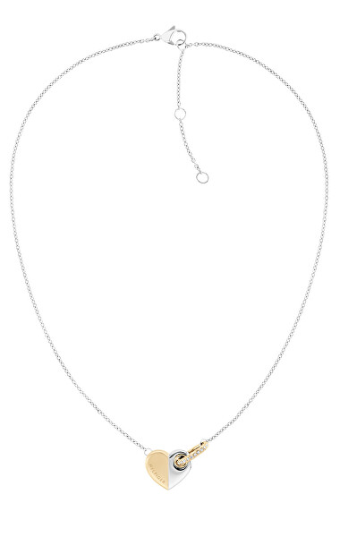 Elegante collana in acciaio con cuore bicolore 2780878