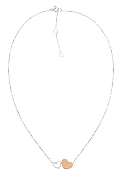 Slušivý oceľový náhrdelník so srdiečkami Enamel Hearts 2780743