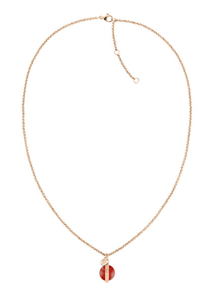 Štýlový bronzový náhrdelník s karneolom 2780763
